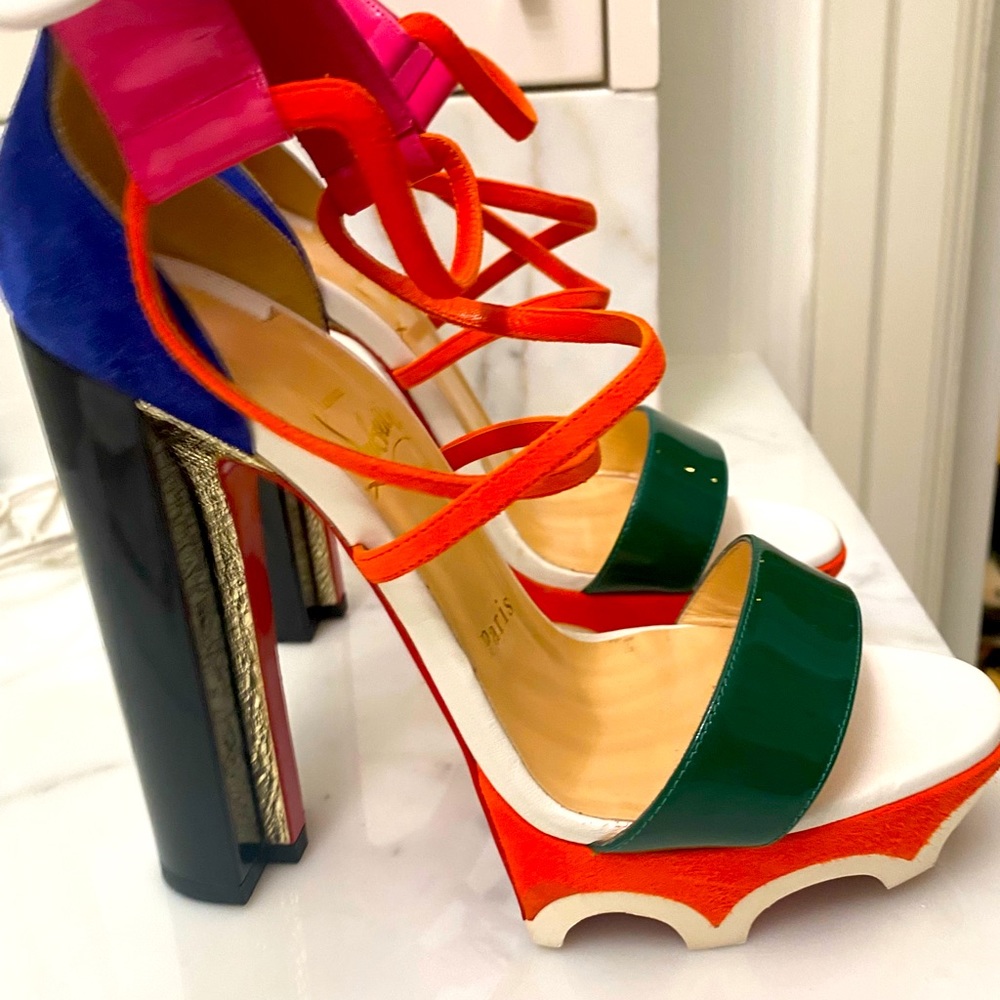 Christian Louboutin multi-color heels.